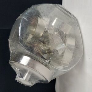 2009 UNUSED Glass Cookie Jar WITH 12 Metal Cutters Christmas Snowman  Star Angel